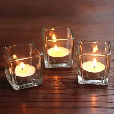 330ml 660ml Square White Candle Container Glass Jar Frosted Candle Holder
