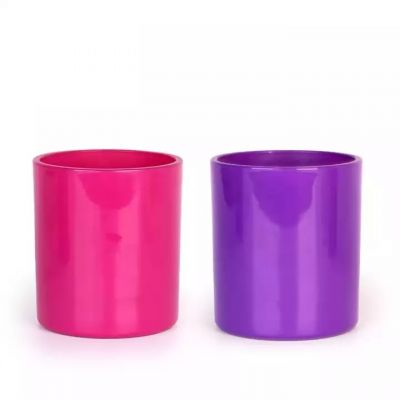 Empty 540ml Large Round Colored Glass Candle Jars container vessels For Scented Candle making 18oz