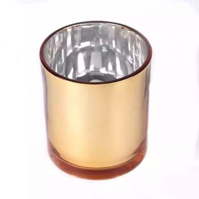 Eco Friendly glass candle jars custom electroplated candle jar with bamboo lids