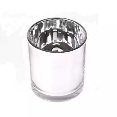 silver thick elegant glass candle holders wholesale electroplated candle jars wholesale candlestick holder with bamboo lid