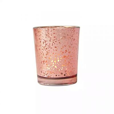 Empty Mercury Rose Gold glass Votive Candle Holders Tealight Candle Holder container for Wedding Party home Decor DIY gift