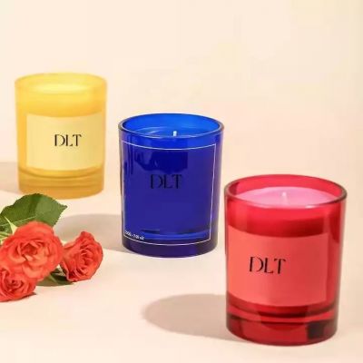 Wholesale Customized 8Oz 10Oz 12Oz 230Ml 320Ml 500Ml Multi-Colored Clear Empty Luxury Glass Candle Jars Containers With Boxes