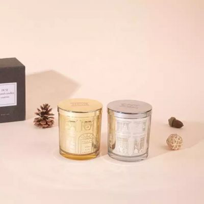 Wholesale 4Oz 8Oz 10Oz 230Ml 320Ml Silver Candles Scented Luxury Nordic Candle Container Jar In Bulk Candle Holder With Box