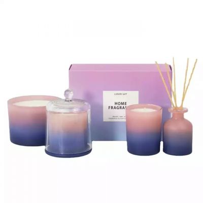 Empty aromatherapy household set glass candle jar reed diffuser Christmas gift wholesale