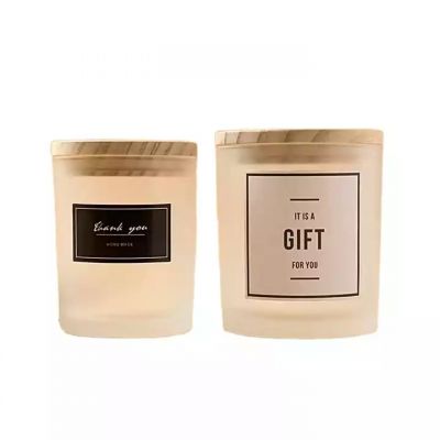 Wholesale color fragrant candle cup 300ml luxury empty glass candle can with cover