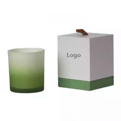 Gradual matte green candle jar glass with lid wholesale