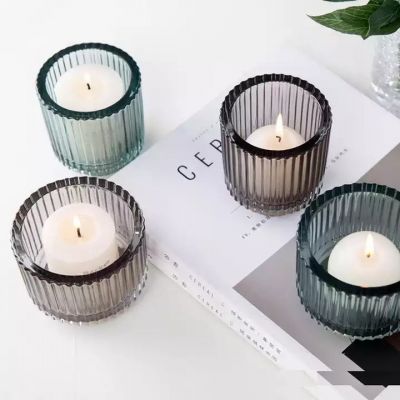 High-end Empty Thick Wide Mouth Small Candle Jar Container Candle Jars Glass with Lid for Home Decoration