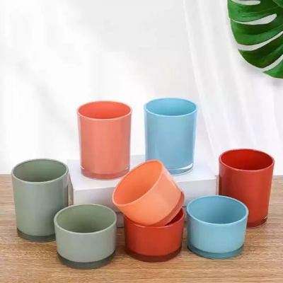 Manufacturers sell colored glass small candle cans glass candle containers