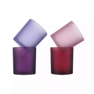 Color frosted candle jar glass with lid wholesale small candle jar