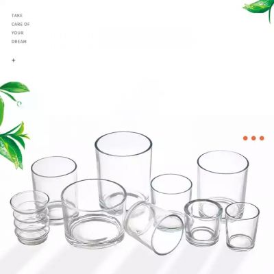 wholesale machine blown clear glass candle jar with high quality