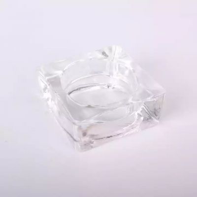 Romantic European style small square glass candle jar glass with lid