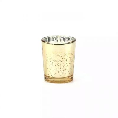 Wholesale Custom 82ml gold stampingl empty luxury Glass cylinders Candle Jar with Lids