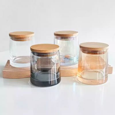 Creative Colorful Empty Christmas Gifts Candle Container Storage Sealed Tank Candle Jars Glass with Lid