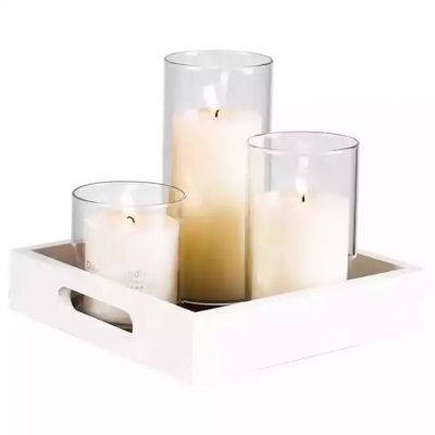 High quality straight tube smooth transparent European custom small candle can