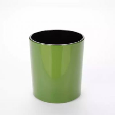 Custom Logo Luxury 8OZ 10OZ Container matte Thick Empty Frosted Glass green candle jars With Lid