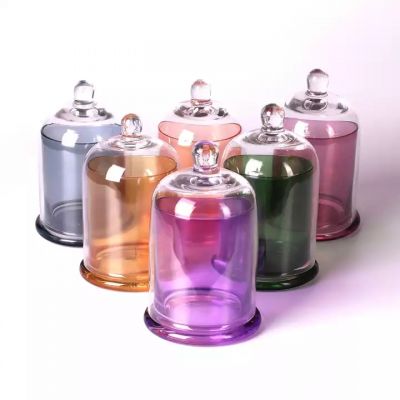Custom Luxury candle vessels empty glass vessel for candles glass candle vessels with lid