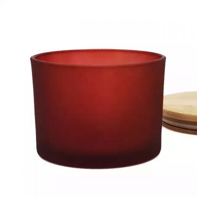 10.5oz The latest red glass candle holder made of frosted craftsmanship