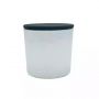 Factory hot sale 10oz custom frosted white glass candle jar with black lid as candle making
