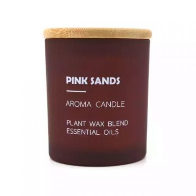 300ml wholesale in bulk hot selling Screen Printed Frosted Glass Jar for Soy Wax Scented Candle
