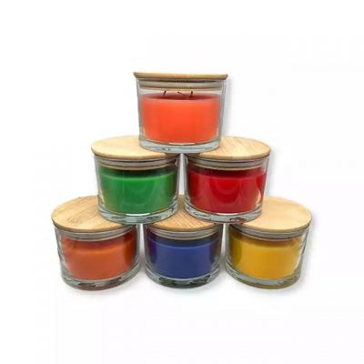 Multi-Color Three Wicks 100% Cotton Wick Flameless Scented Candles For Home Decoration
