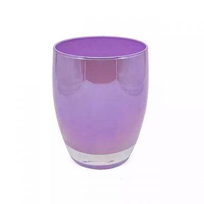 Merchant's latest design exterior dazzling electroplating process interior spray glass candle holder