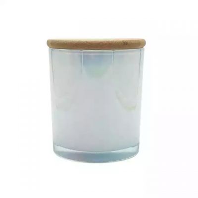 Factory new 7 ounce dazzling plating process white glass candle holder suitable for home decoration