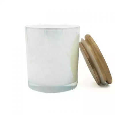 Wholesale priced 7oz luxury white electroplated white glass candle container for home decoration and candle making