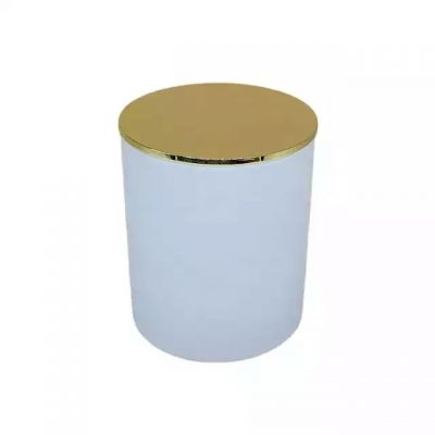 Factory Price Hot Sale Frosted Glass Jar Candle Holders with Metal Lid Making as Candle Making in Bulk