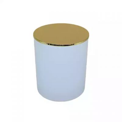 Luxury frosted glass candle holder with bamboo cover