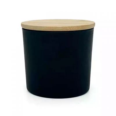 Factory wholesale black frosted glass candle jar, can be customized with printing process