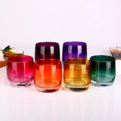 Wholesale Glass Candle Glass Containers Amber Round Shaped Empty Candle Glass Container