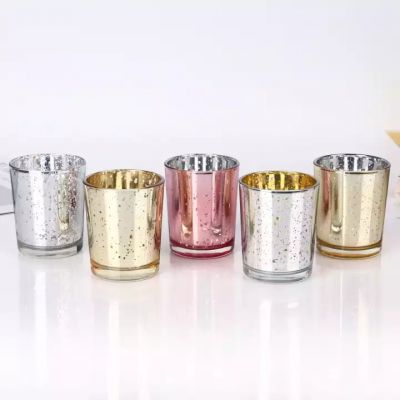 Free Sample Small Glass Jar Electroplated Candle Jars Wedding Birthday Candles Holder