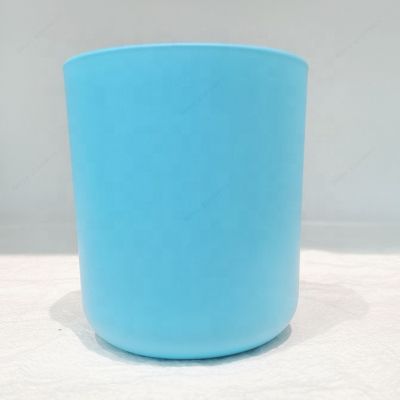 Home decoration custom soy wax glass Jar scented blue candle jar
