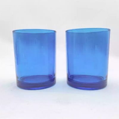 Custom 9oz Empty cobalt blue glass candle jars for candle making