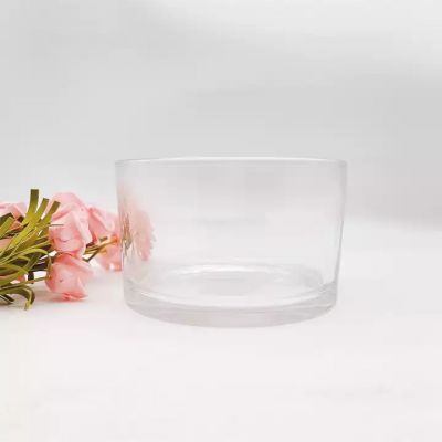 hot sales 25oz width cylinder glass candle bowl for soy wax