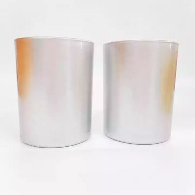 Custom Elegance Decorative 8oz Sprayed color silver candle jars wholesale
