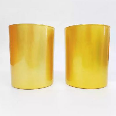 Elegance Decorative 8OZ Gold Color luxury glass candle jars