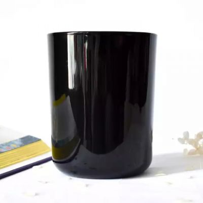 glass containers for candles manufacturer wholesale round scented black tin lid candle containers