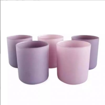 round bottom matte color pink purple custom colors bulk large candle jar coloured glass wide mouth candle jar