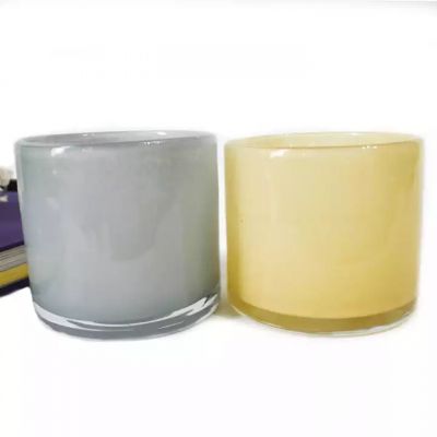 solid dyed color glass scented jar candles cheap wholesale glass vintage luxury sparkle empty candle jars for candle making 