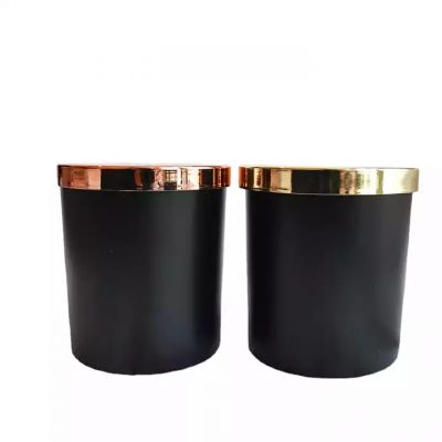 9oz aura candle holders 80x90cm chrome gold silver rose gold metal lid black candle jars with rose gold lids