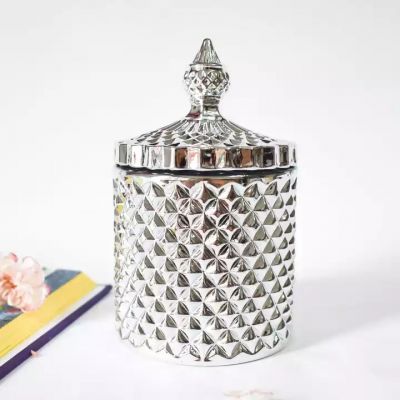 empty candle vessels for candle making electro plating silver candle vessels luxury