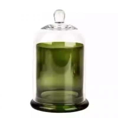 dome base colored thick cloche painted clear glass candle jars