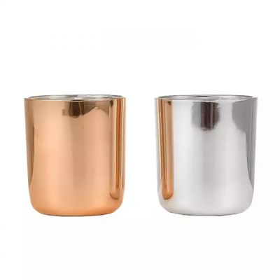 Straight Sided Large Luxury Mercury Glass Empty Candle Jars For Candle Making With Lid
