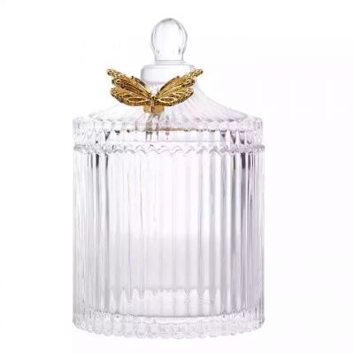 Creative glass jewelry jar with cover Home aromatherapy candle jar with lid