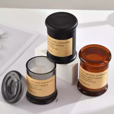 Factory Straight Glass Candle Jars With Glass Lids In Bulk Empty Candle Container For Candle Making