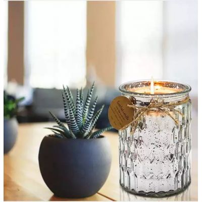 Romantic Large Capacity Silver electroplated candle jars Starry Sky votive candle holders Interior Decoration Gift
