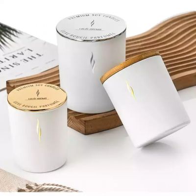 7oz 10oz 15ozThick Heat-resistant Votive Candle Holders Empty Glass Candle Jars With Bamboo lid for Making Candles