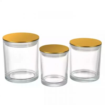 Wholesale luxury straight empty clear transparent candle holders with lid for wedding candles