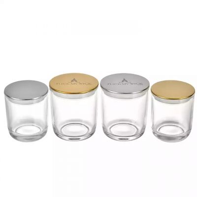 Candles Making used 6oz 10oz empty transparent glass Candle Jars with Leakproof Lids for home decoration